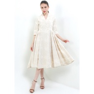 ClassicCloq 50's SwanNecked Dress 3/s4-Slv+lining