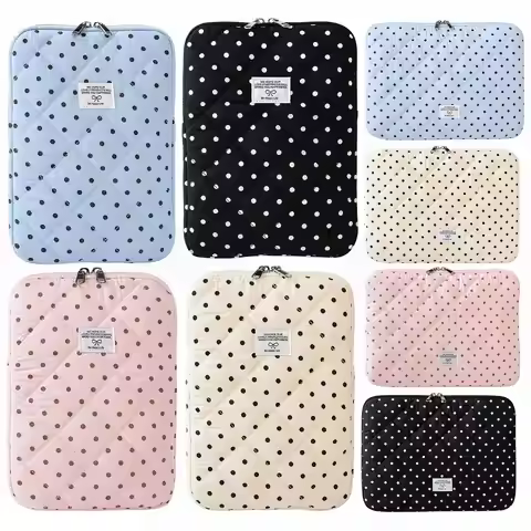 Polka Dot Puffy Laptop Sleeve 11/13/14 Inch Padded Computer Sleeve Aesthetic Puffy Laptop Case for T