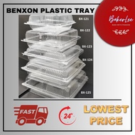 BENXON BX-122 / BX-123 / BX-125 / SQAURE CAKE TRAY WITH LOCK / BAKERY DISPOSABLE PLASTIC CLEAR BOX