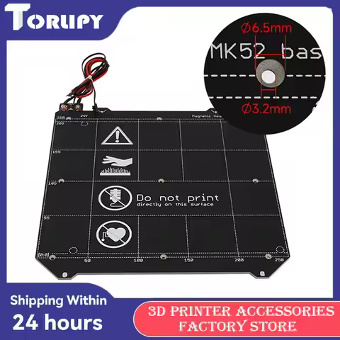 24V PRUSA i3 MK52 MK3S hot bed Plate with magnet version 24V 220W Hot Bed Sheet Soft Magnet Build Pl