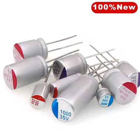 100PCS 10V 16V 25V 35V 50V 100V Polymer Solid Capacitor 4.7uF 10uF 22uF 33uF 47uF 68uF 100uF 220uF 2