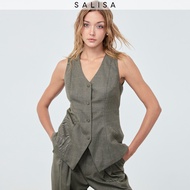 SALISA-VEST FW25 Plaid Moss