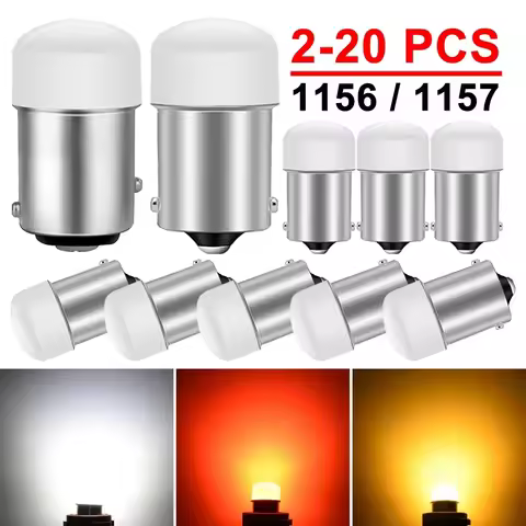2-10 PCS P21/5W BAY15D 1157 P21W BA15S 1156 LED Bulb 12V 3014-9SMD 6500K White Amber Car Brake Parki