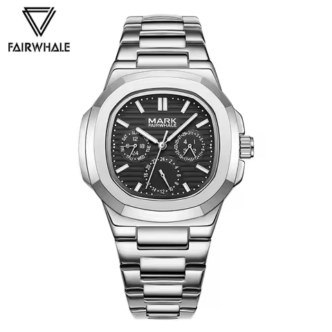 Mark Fairwhale 5019 Men's Business Watch Brand Fashionable Waterproof Quartz Steel Strip Watch Calen