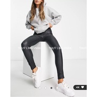 ACTIVE U.S.A Skinny Stretch Leather Pants for Women Error Tag Size Length 93-97cm Black