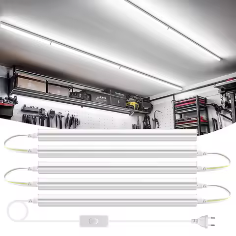 1-6PCS 50CM LED Bar Lights 220V T5 Tube Lamp For House Cabinet Garage Cellar Tool Room Lighting Whit