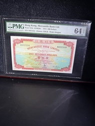 1973 年 有利銀行 100 地圖 罕有 全新 UNC 炮子號 PMG 64 EPQ