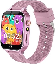OVV Pink Smart Watch for Kids Age 4 5 6 7 8 9 10 Boys Girls Learning Toys with 26 Puzzle Games 1.5" Touch Screen HD Camera Video Music Player Alarm Clock Audio Book Pedometer Children Birthday Gifts