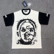 Hellstar Studios 777 Path To Paradise Áo Thun Nam Tay Ngắn Chân Dung Khảm Rộng Rãi Fit Cotton Vải Bô