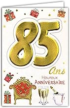 Age Mv Happy 85th Birthday Card for Men Women Flute Champagne Armchair 69-2043