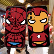 Funny Cartoon Spiderman Ironman Soft Black Silicon TPU Phone Case For OPPO R17 R15 R11 R9 R7 K1 F11 F9 F7 F5 A9 A7 A79 A75 A73 Realme RENO 3 2 6.4 U1 M B S X Z Pro Plus Youth 5G