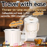 CUCKO Electric Kettle, 304 Stainless Steel 2-in-1 Mini Kettle, Portable 800ML Foldable Household Ket