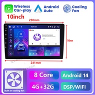 ด้วยพัดลมระบายความร้อน Android Player 360 กล้องติดรถยนต์ระบบ 8 คอร์ 4G + 32G 2DIN จอภาพรถยนต์ Androi