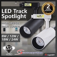 <SIRIM>LED TRACK LIGHT 8W/12W/18W/24W BLACK/WHITE COB LED TRACK SPOTLIGHT