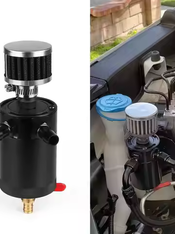 Car modification two hole oil breathable pot with breathing air filter, oil and gas separator filter