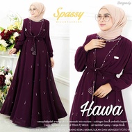 Gamis Terbaru Kekinian, Long Dress Wanita Muslimah Terbaru 2022 Hawa by Uwais Spassy Original