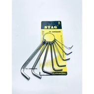 ALLEN KEY SET 曲匙 十头 AF / 8 PCS MM ALLEN KEY INCH / METRIC (L SHAPE)