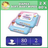 DIAPEX SOFT BABY WIPES 2X 80 Sheets Exp4/26