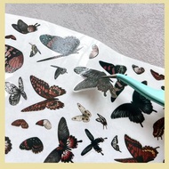 OKMT新七天貼紙手帳膠帶 暗黑蝴蝶-PET模切-10cm*3m-35cm循環