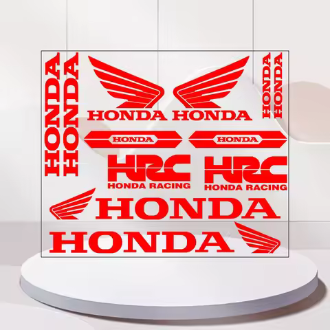 Honda Sticker Motorcycle Racing HRC Wing Logo Red Decal