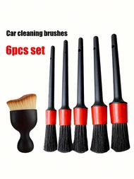 6pcs Household Cleaning Brush Set, Suitable For Car And Truck Detailing Kit, Car Wheel Interior Dash