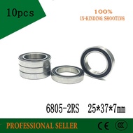 High quality 6805-2RS 10PCS  61805RS 6805 RS 25x37x7mm deep groove ball bearing Bearings  25*37*7mm