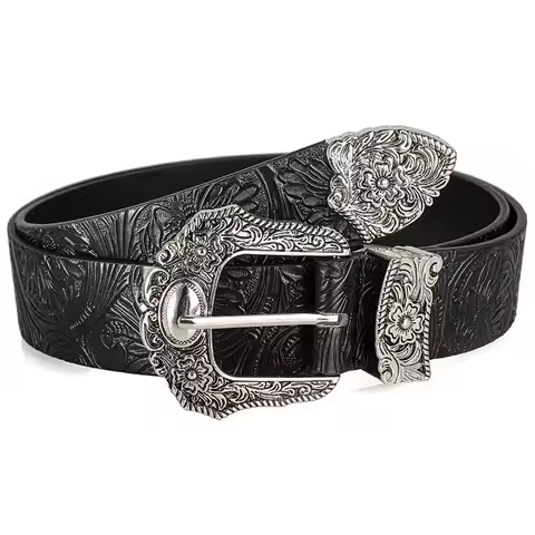 New Retro Men's & Women's Belt Bohemian Style -With Rhinestone Buckle, Street Punk Rock Hip Hop Fash