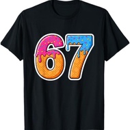 Six Seven Ice Cream Drip Gen Alpha Slang 6 7 Trending Meme T-Shirt