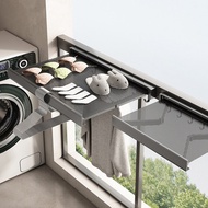 Wall Mounted Folding Storage Shelf Aluminum Alloy Retractable Clothes Drying Rack for Socks and Clot