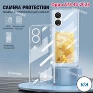 KK Oppo A78 4G 2023 All Transparent Simple Phone Case Casing Card Slot Back Cover For Oppo A78 OppoA