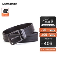 11💕 Samsonite/Samsonite Men's Leather Belt Imported Cowhide Double-Sided Pants Belt Business Casual Pin Buckle Gift Box