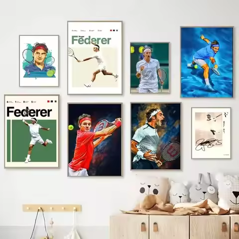 Roger Federer Poster No Framed Poster Kraft Club Bar Paper Vintage Poster Wall Art Painting Bedroom 