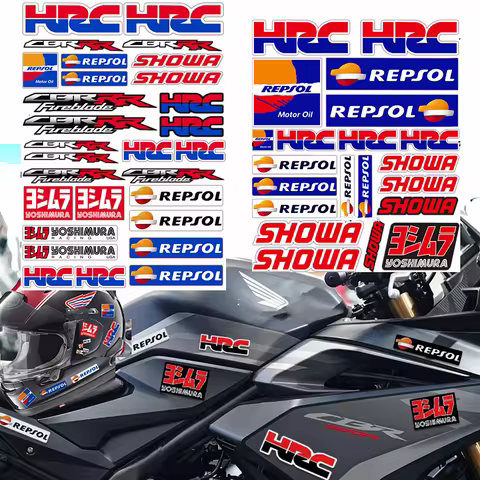 For Honda HRC SHOWA Repsol Yoshimura Racing Stickers Motorcycle Accessories Helmet CBR RR CBR650R CB
