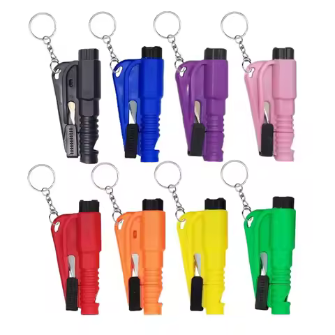 1pc Mini Safety Hammer Keychain Escape Car Life-saving Escape Hammer Window Broken Emergency Glass B