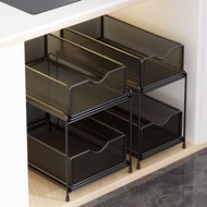 [Shop Hot Sale] Kitchen Pull-Out Shelf Sink Storage Household Handy Tool Double-Layer Cabinet Layere
