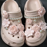 Zephyr 8/17Pcs Summer Fashion Holes Shoe Charms Bule Accessories Advanced Bouquet Pearl Chain DIY 3D