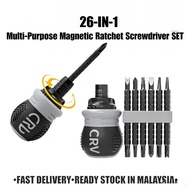 【ABIG】34-In-1 Magnetic Ratchet Screwdriver Multi-Purpose Short Handle Portable Screwdriver