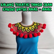 Children's maban lotus bead necklace Dayak pompom bead lotus necklace/ Iban tango necklace/ Dayak lo