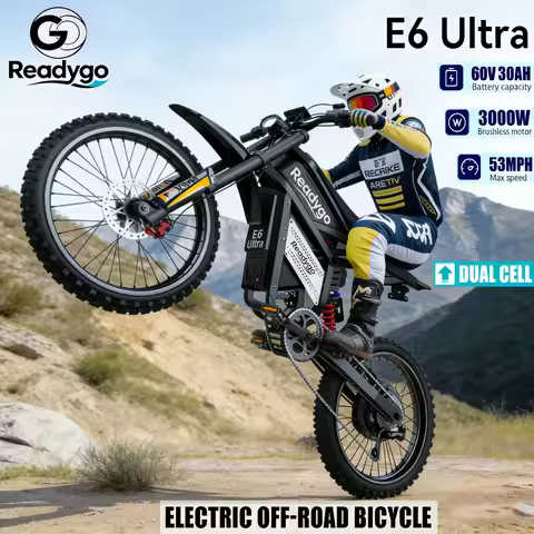 Readygo EKXBIKE E6 Ultra Adult Off-Road Ebike 3000W Brushless Motor 60V 30AH Lithium Battery Electri