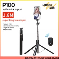 P100 Tripod 180cm for Phone Selfie Stick 360° Rotation Holder Bluetooth Tripod Stand with Remote wit