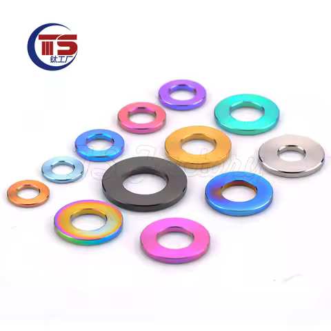 TS Titanium Factory 2 and 10pcs Titanium Alloy Gasket Washer M5/M6/M8/M10/M12 Flat Gasket Gasket for