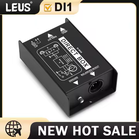 LEUS DI1-2 Passive Audio DI Box Direct Injection Box Low Noise Guitar Bass DI Single Channel Audio C