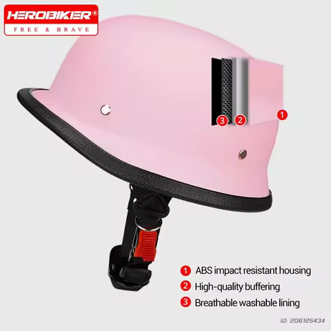 Helmet Motorcycle Leather Vintage Motorbike Open Face Helmet Men Women Moto Half Helmet Biker Pilot 