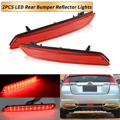 LED Rear Bumper Reflector Light Fog Lamps For Honda JAZZ Fit CRZ CRV Insight Hybrid Acura TSX Brake 