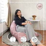 Bean Bag Plus ISI size Dewasa - Triangle Piramid Coklat - Beanbag Murah Berkualitas By beanbag smoot