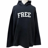 狀況極佳 □ BALENCIAGA 661711 FREE DISTERESSED NO RIB HOODIE，做舊效果，超大套頭連帽衫，黑色，XXS，正品，男士。