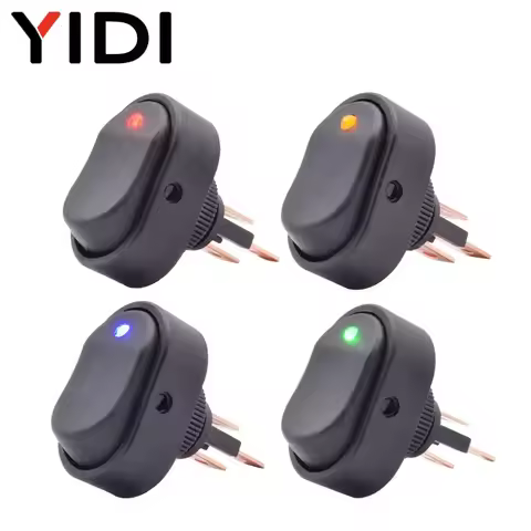 5pcs/lot 30A 12VDC Heavy Duty ASW-20D Car Boat Auto Push Button Rocker Switch ON OFF with Dot LED Li