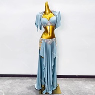 cod Belly Dance Competition Costume Hand Made Stones Bra and Long Skirt 2pcs Bellydancing Outfit Cus