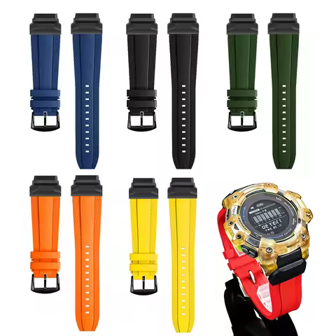 Modified Waterproof Fluorine Rubber Watch Band For Casio 3475 GBD-H1000 GBD-H1000-1/4/8/1A7 series M
