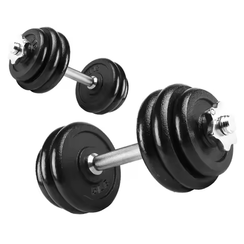 40lb Adjustable Dumbbell Set, Chrome & Black